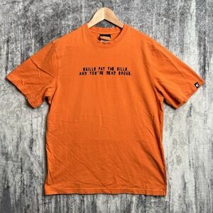Vintage Y2K AND1 Trash Talk Basketball Skills Pay The Bills T-Shirt Orange Large